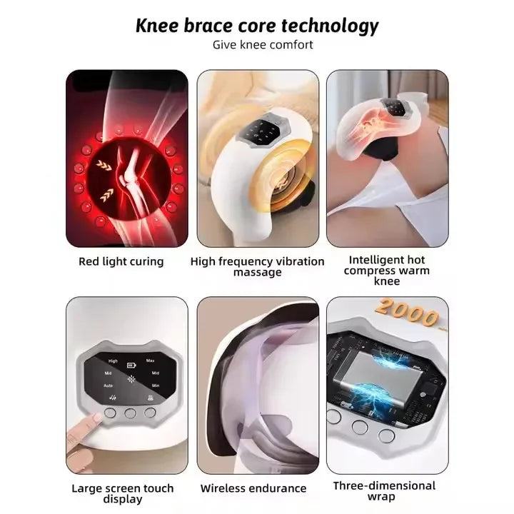 Advanced Smart Knee Massager with Hot Compress, Infrared Heat, and Vibration for Pain Relief in Knees, Elbows, and Shoulders