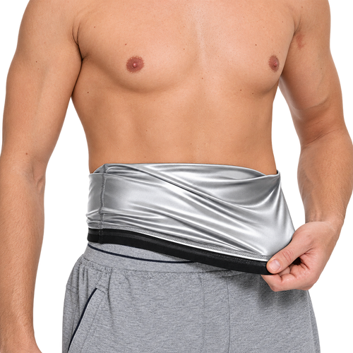 Men’s sauna waist belt showing the silver lining