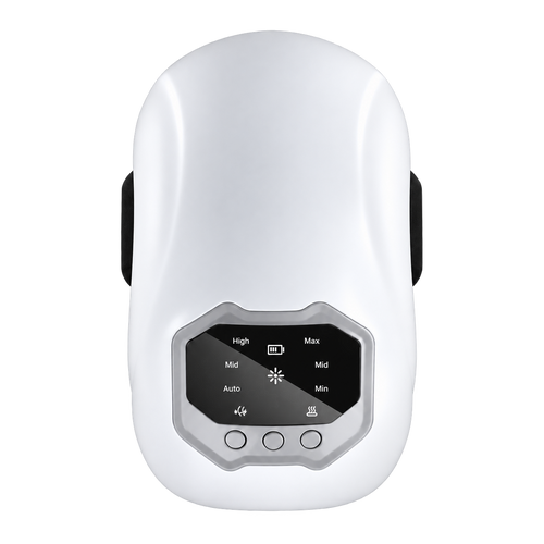 White cordless knee massager with LCD controls
